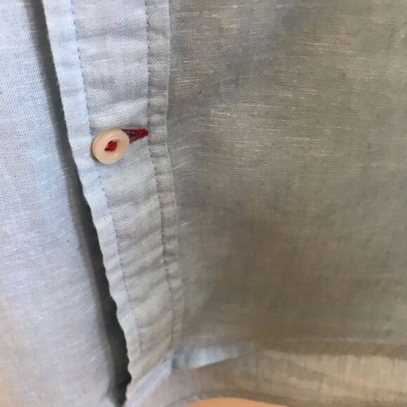 Men's Tommy Hilfiger Linen blend Custom-Fit Button-Down Shirt - Picture 9 of 11